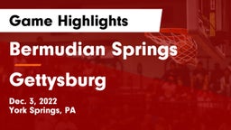 Bermudian Springs  vs Gettysburg Game Highlights - Dec. 3, 2022