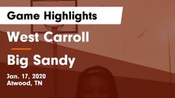 West Carroll  vs Big Sandy Game Highlights - Jan. 17, 2020