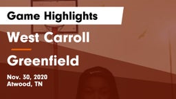 West Carroll  vs Greenfield  Game Highlights - Nov. 30, 2020
