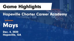 Hapeville Charter Career Academy vs Mays  Game Highlights - Dec. 4, 2020