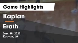 Kaplan  vs Erath Game Highlights - Jan. 18, 2022