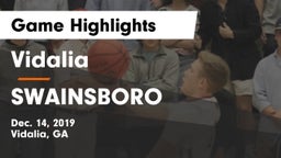 Vidalia  vs SWAINSBORO  Game Highlights - Dec. 14, 2019
