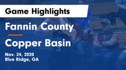 Fannin County  vs Copper Basin Game Highlights - Nov. 24, 2020