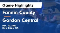 Fannin County  vs Gordon Central   Game Highlights - Dec. 10, 2020