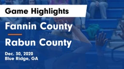 Fannin County  vs Rabun County  Game Highlights - Dec. 30, 2020
