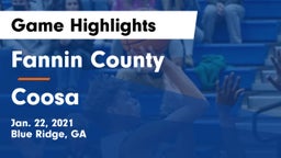 Fannin County  vs Coosa  Game Highlights - Jan. 22, 2021