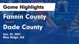 Fannin County  vs Dade County  Game Highlights - Jan. 23, 2021