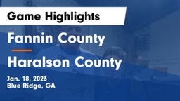 Fannin County  vs Haralson County  Game Highlights - Jan. 18, 2023