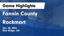Fannin County  vs Rockmart  Game Highlights - Jan. 28, 2023