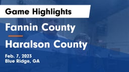 Fannin County  vs Haralson County  Game Highlights - Feb. 7, 2023
