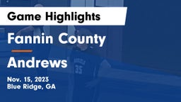 Fannin County  vs Andrews  Game Highlights - Nov. 15, 2023