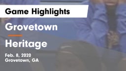 Grovetown  vs Heritage  Game Highlights - Feb. 8, 2020