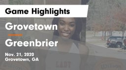 Grovetown  vs Greenbrier  Game Highlights - Nov. 21, 2020