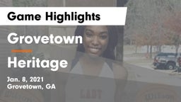 Grovetown  vs Heritage  Game Highlights - Jan. 8, 2021