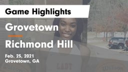 Grovetown  vs Richmond Hill  Game Highlights - Feb. 25, 2021