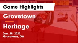 Grovetown  vs Heritage  Game Highlights - Jan. 28, 2022