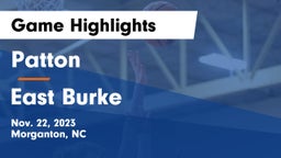 Patton  vs East Burke  Game Highlights - Nov. 22, 2023