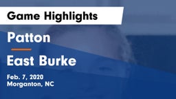 Patton  vs East Burke  Game Highlights - Feb. 7, 2020