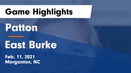 Patton  vs East Burke  Game Highlights - Feb. 11, 2021