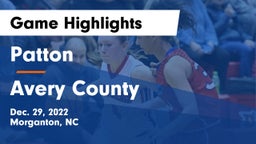 Patton  vs Avery County  Game Highlights - Dec. 29, 2022