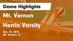 Mt. Vernon  vs Herrin Varsity Game Highlights - Oct. 12, 2019