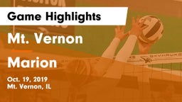 Mt. Vernon  vs Marion Game Highlights - Oct. 19, 2019