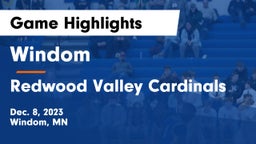 Windom  vs Redwood Valley Cardinals Game Highlights - Dec. 8, 2023