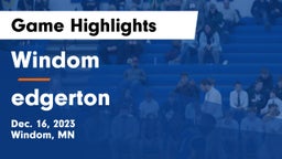 Windom  vs edgerton Game Highlights - Dec. 16, 2023