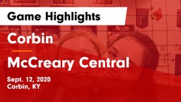 Corbin  vs McCreary Central  Game Highlights - Sept. 12, 2020
