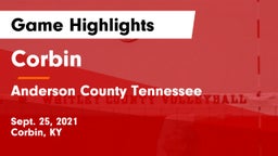 Corbin  vs Anderson County Tennessee  Game Highlights - Sept. 25, 2021