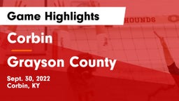 Corbin  vs Grayson County  Game Highlights - Sept. 30, 2022