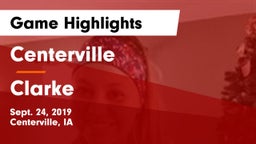 Centerville  vs Clarke  Game Highlights - Sept. 24, 2019