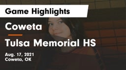 Coweta  vs Tulsa Memorial HS Game Highlights - Aug. 17, 2021