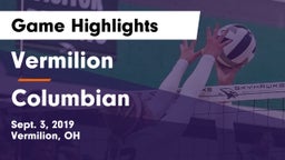 Vermilion  vs Columbian  Game Highlights - Sept. 3, 2019