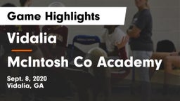 Vidalia  vs McIntosh Co Academy Game Highlights - Sept. 8, 2020