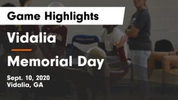 Vidalia  vs Memorial Day Game Highlights - Sept. 10, 2020