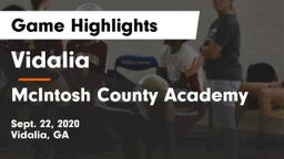 Vidalia  vs McIntosh County Academy Game Highlights - Sept. 22, 2020