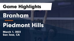 Branham  vs Piedmont Hills  Game Highlights - March 1, 2022
