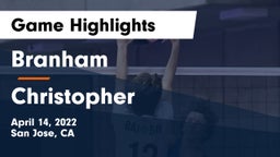 Branham  vs Christopher Game Highlights - April 14, 2022