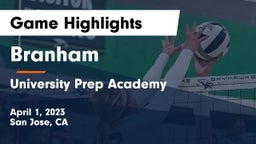 Branham  vs University Prep Academy    Game Highlights - April 1, 2023