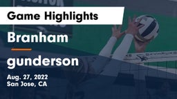 Branham  vs gunderson Game Highlights - Aug. 27, 2022
