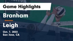 Branham  vs Leigh  Game Highlights - Oct. 7, 2022