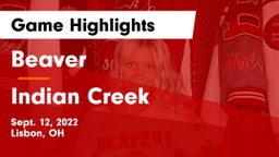 Beaver  vs Indian Creek  Game Highlights - Sept. 12, 2022
