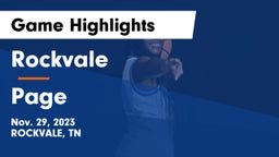 Rockvale  vs Page  Game Highlights - Nov. 29, 2023