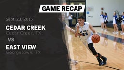 Recap: Cedar Creek  vs. East View  2016