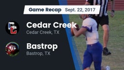 Recap: Cedar Creek  vs. Bastrop  2017