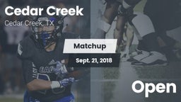 Matchup: Cedar Creek High vs. Open 2018
