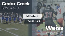 Matchup: Cedar Creek High vs. Weiss  2018
