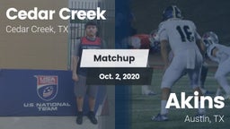 Matchup: Cedar Creek High vs. Akins  2020