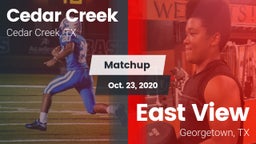 Matchup: Cedar Creek High vs. East View  2020